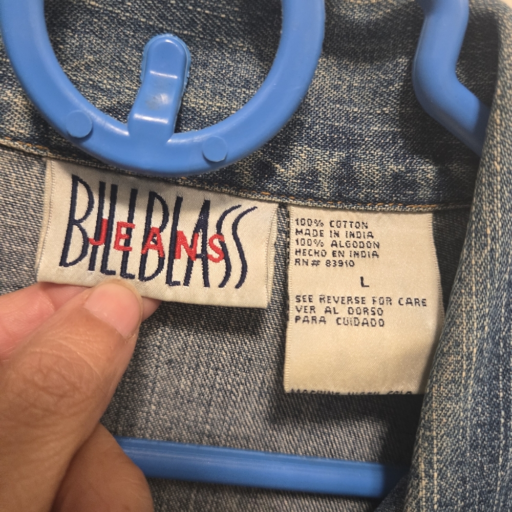 Bill Blass Vintage Denim Blazer Size L - Picture 2 of 7
